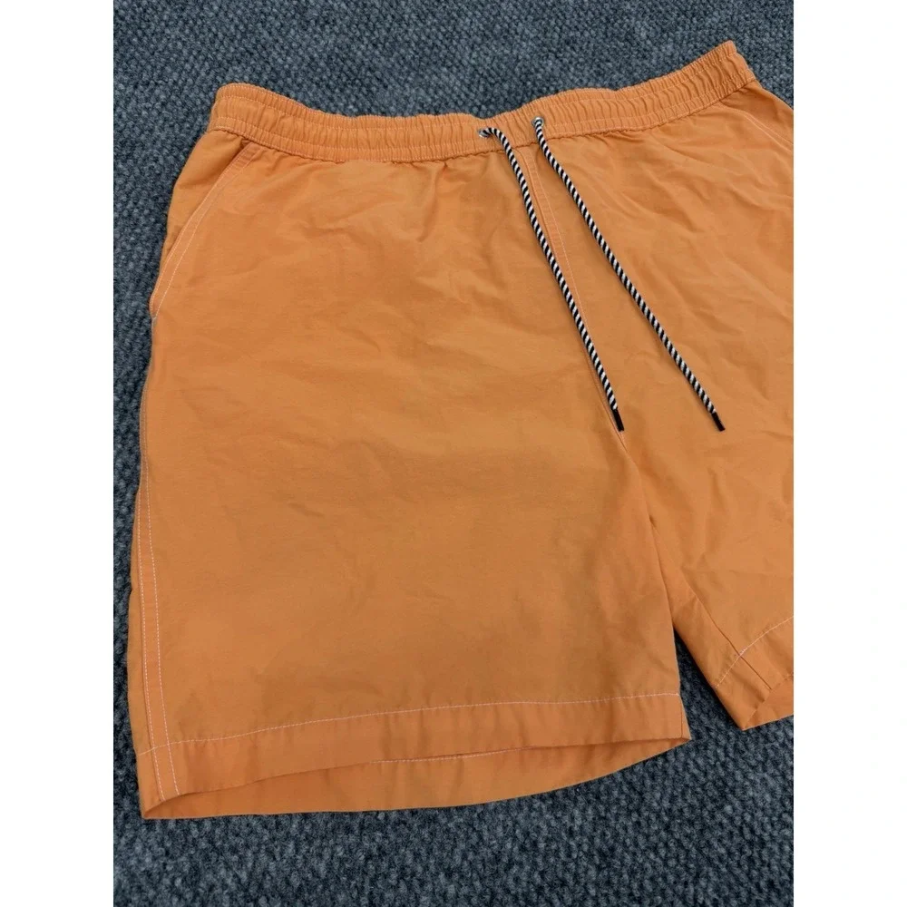 Psycho Bunny Men's Large Swim Trunks Shorts Orange Lined